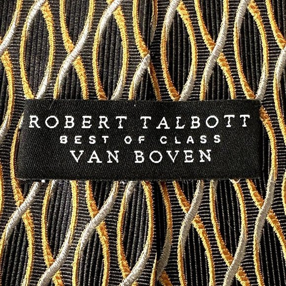 Robert Talbott Best of Class Tie Size 4 x 57 Gold Silver 100% Silk Van Boven - Picture 3 of 8